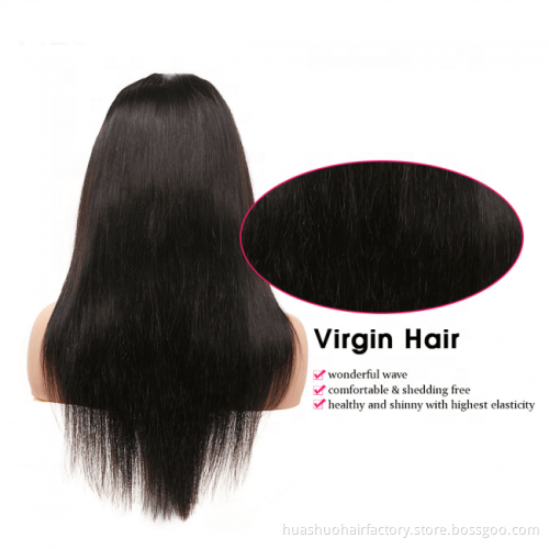 Huashuo High Discounts Pre-Plucked 360 Full Lace Wigs, Virgin Brazilian Hair Wigs With 360 Closure, Long Human Hair Wig costume